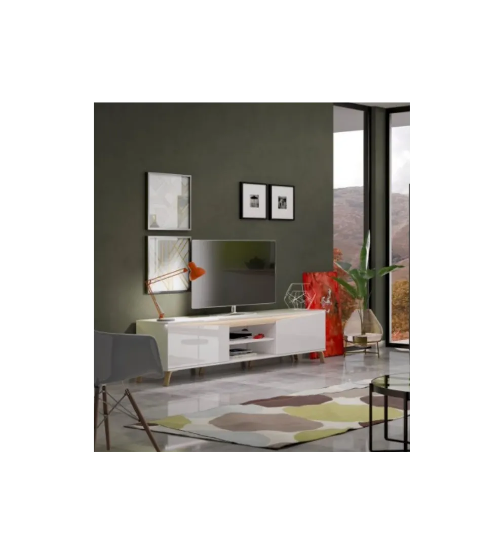Stolik pod TV ALADYN 200 cm biały