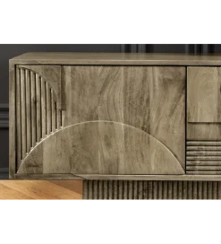 Stolik pod TV ART DECO 200 cm drewno mango szary