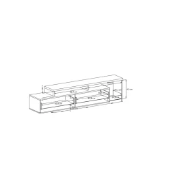 Stolik pod TV BOTA 219 cm czarny