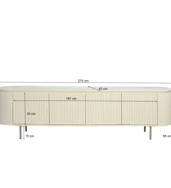 Stolik pod TV PATOU 210 cm jasnobeżowy drewno mango