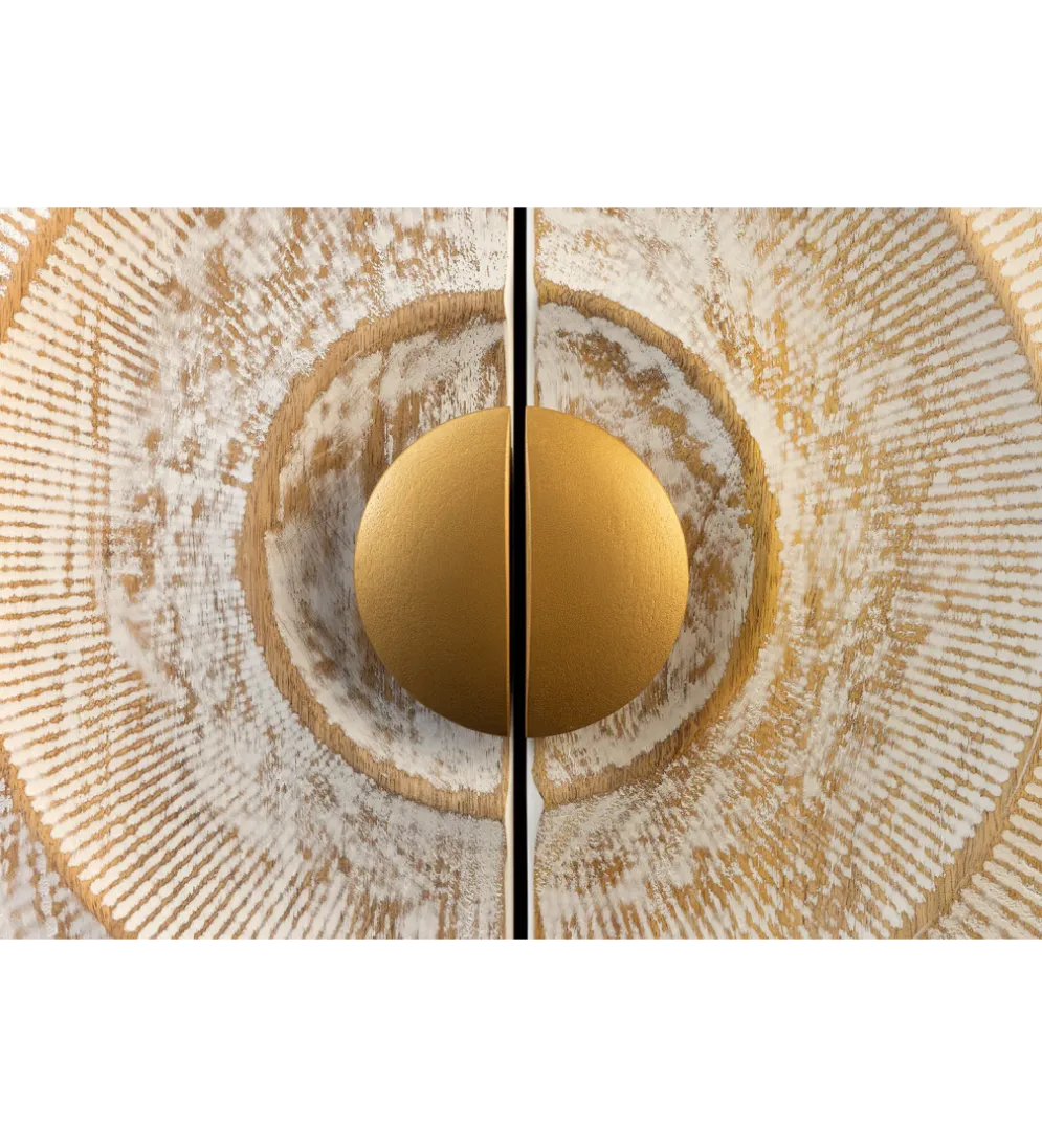 Stolik pod TV SWEET GOLDEN SUNSET 180 cm drewno mango biała