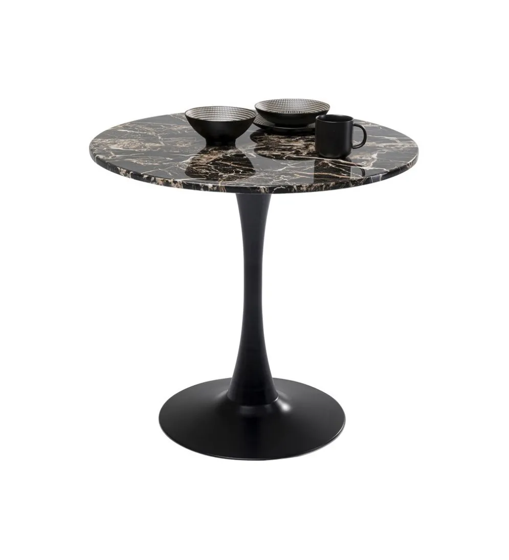 Stół SCHICKERIA 80 cm efekt czarnego marmuru
