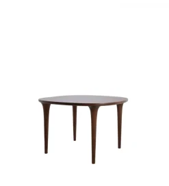Stół ZALE 120 cm drewno akcja ciemny brązowy