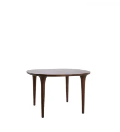 Stół ZALE 120 cm drewno akcja ciemny brązowy