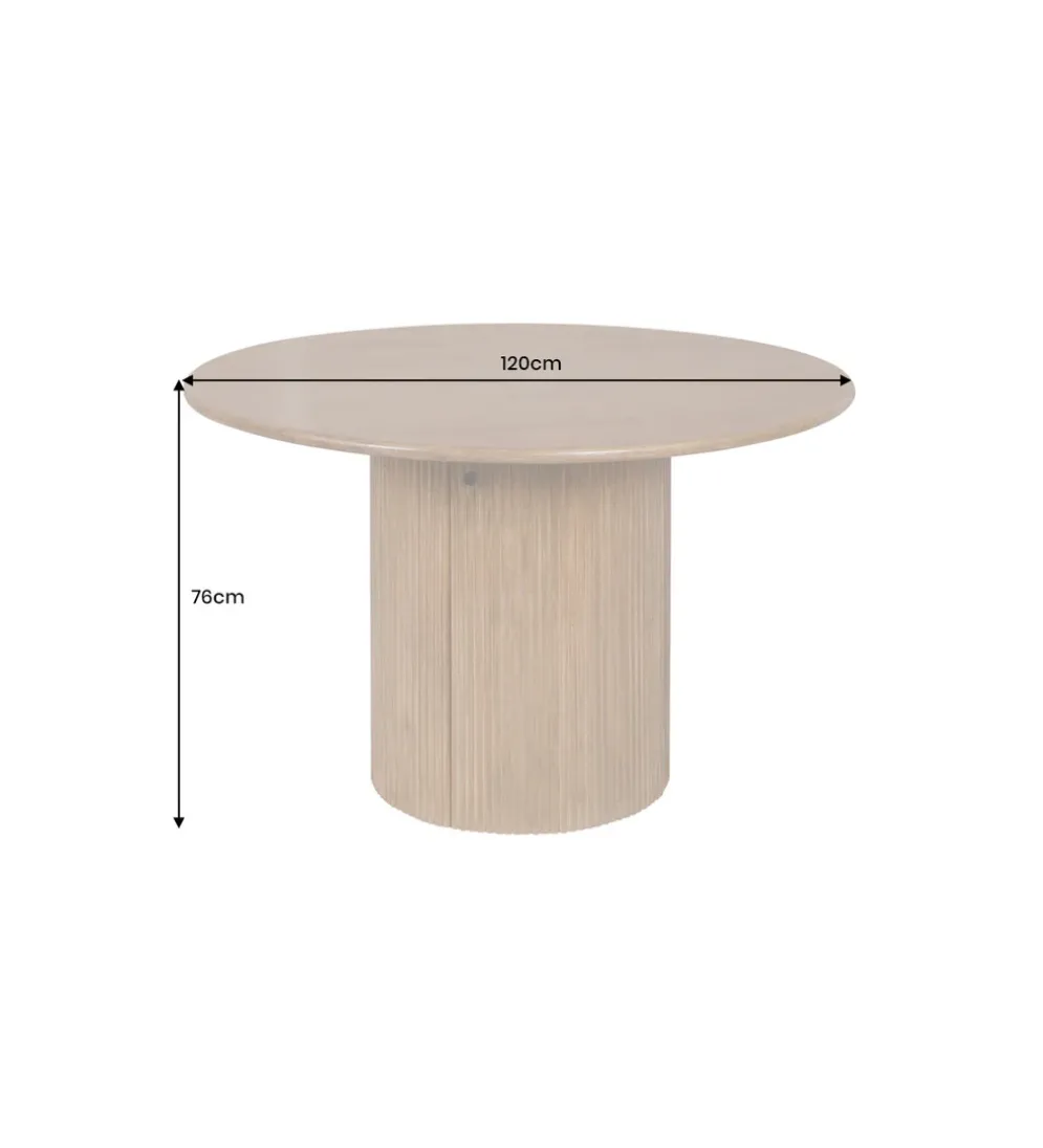 Stół z szafką TRES CHIC 120 cm drewno mango brązowy