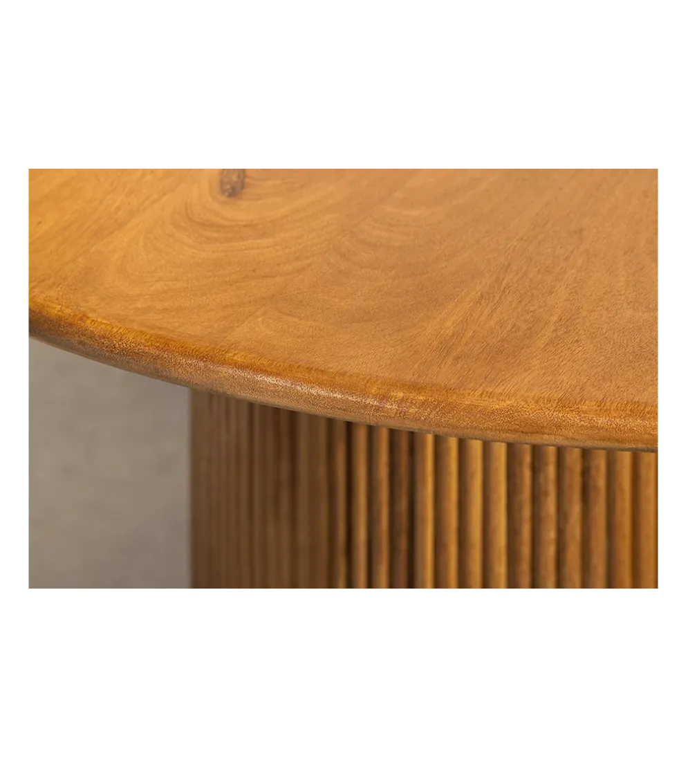 Stół z szafką TRES CHIC 120 cm drewno mango brązowy