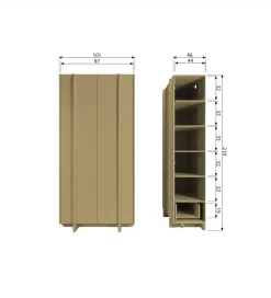 Szafa BASU 210 cm drewno sosny moss