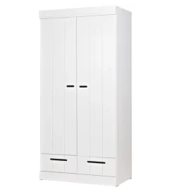 Szafa DRAWER 195 x 94 cm drewno sosna biała