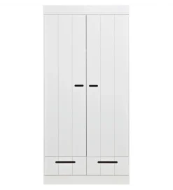 Szafa DRAWER 195 x 94 cm drewno sosna biała