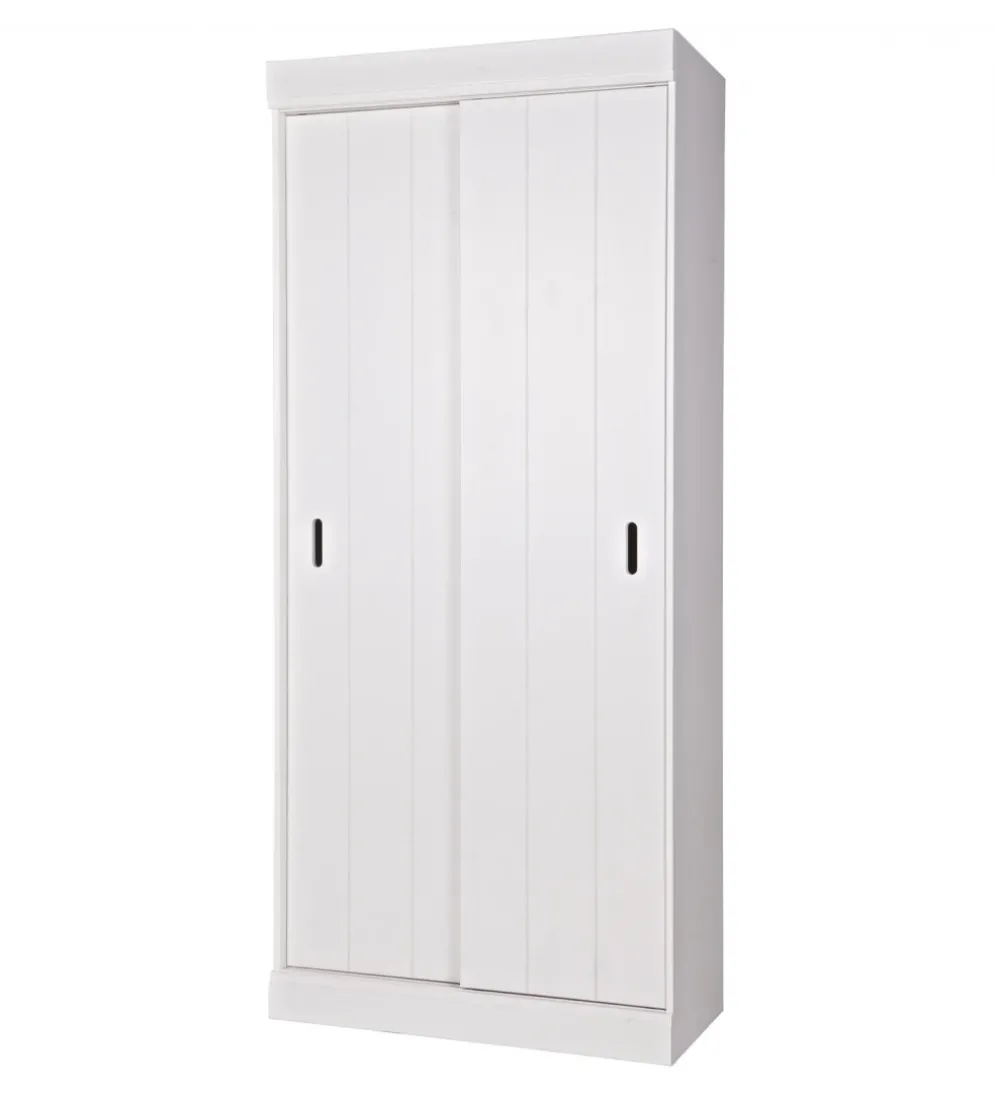Szafa ROW 195 cm drewno sosny biała