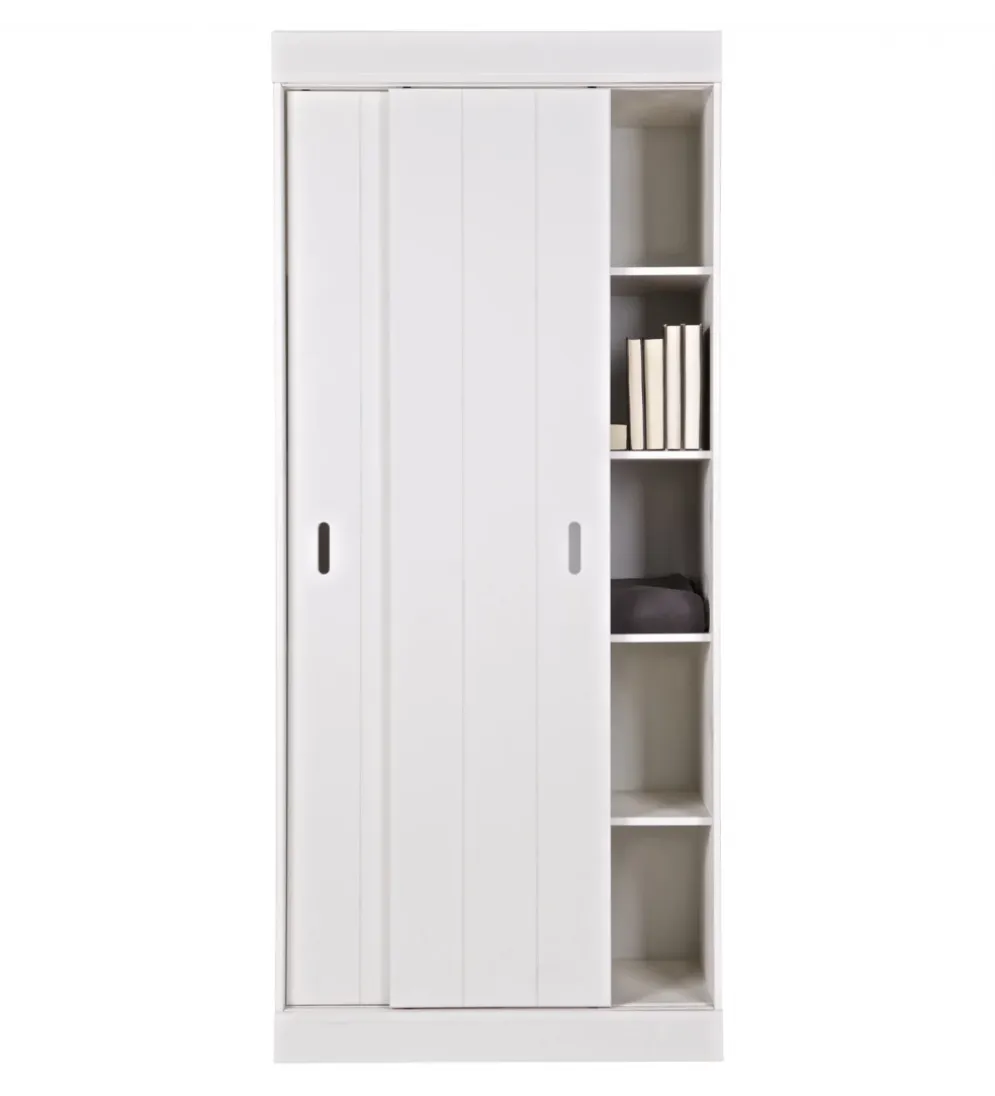 Szafa ROW 195 cm drewno sosny biała