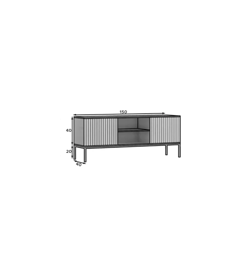 Szafka RTV MEORATI 150 cm w optyce dąb artisan