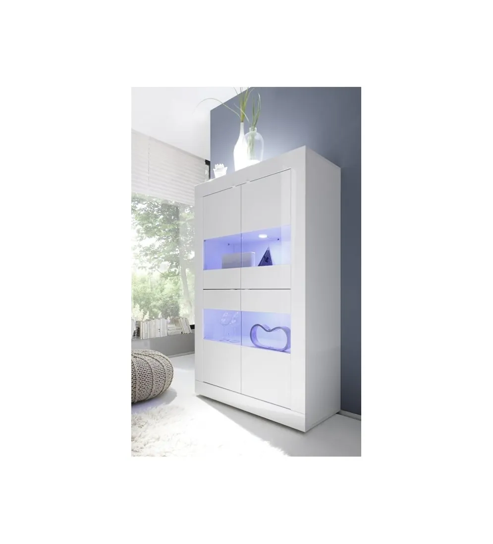 Witryna szklana 102 cm BASIC biała