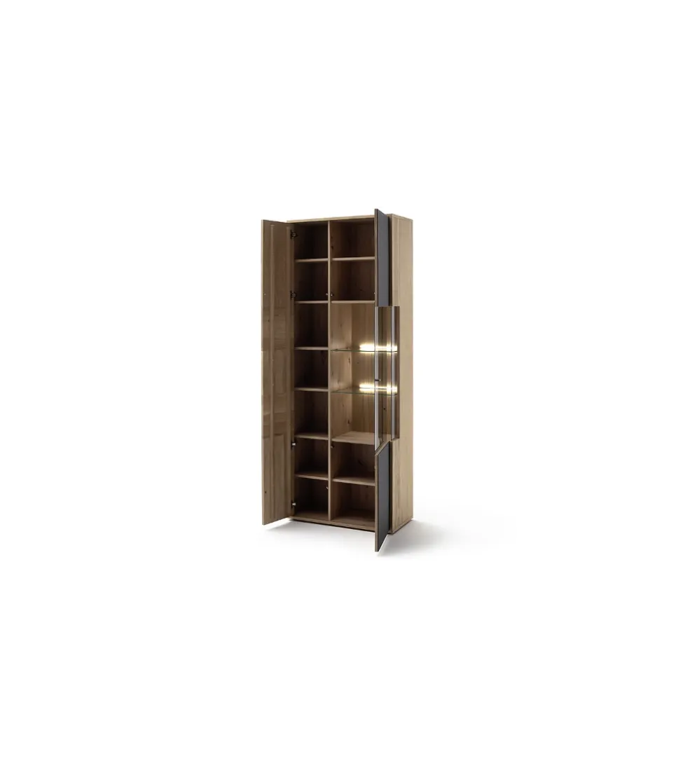 Witryna VALENCIA 79 cm antracytowo naturalna