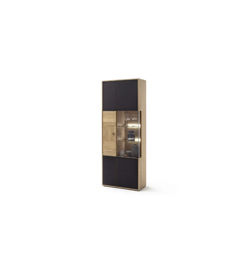 Witryna VALENCIA 79 cm antracytowo naturalna