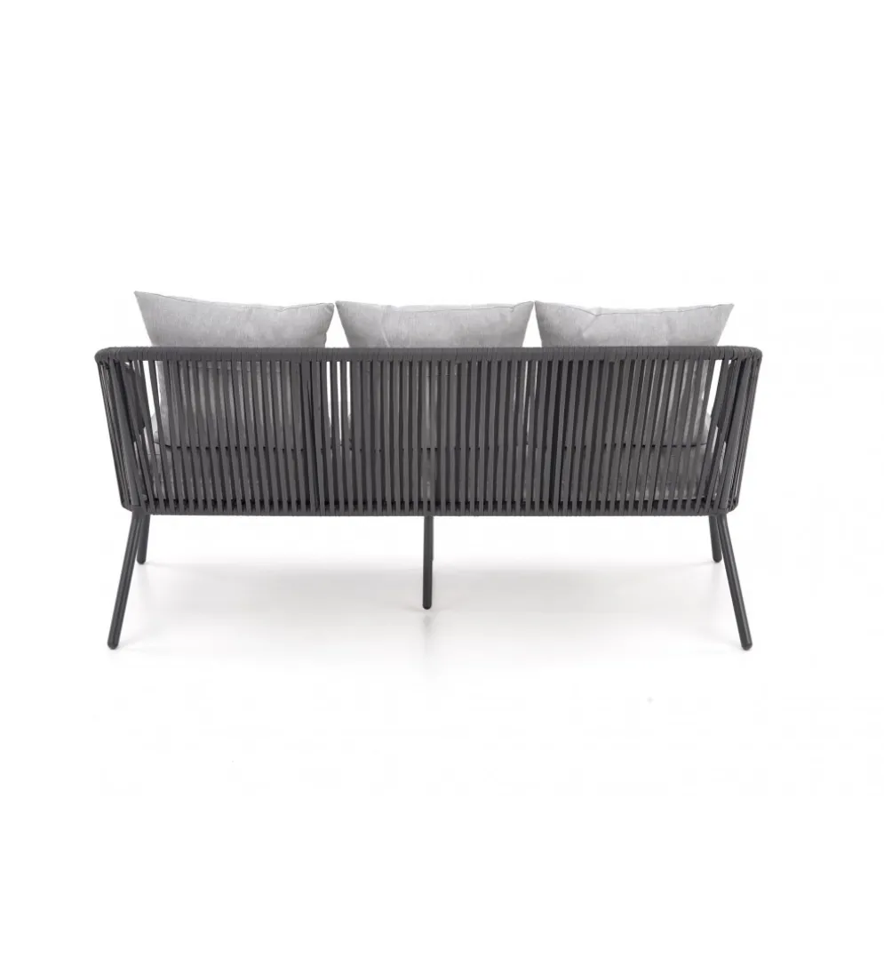 Zestaw ogrodowy ROCCA ciemnoszary - sofa + 2 x fotel + ława