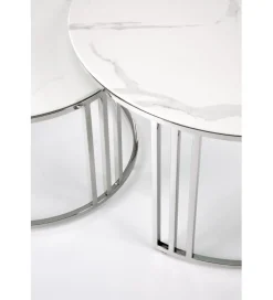Zestaw 2 stolików kawowych MERCURY efekt marmur