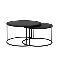 Zestaw 2 stolików TALCA 75 cm 67 cm czarny